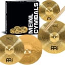 Meinl Cymbal Set Box Pack with 13" Hihats, 14" Crash, Plus Free 10" Splash, Sticks, and Lessons TWO-
