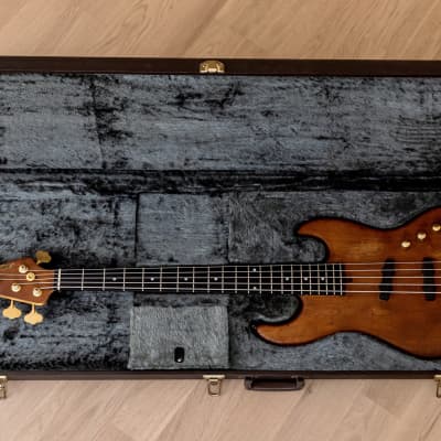 Moon JJ-5 Jazz Bass Five String Mahogany Body w/ Bartolini Pickups, Gold Hardware, Case image 15