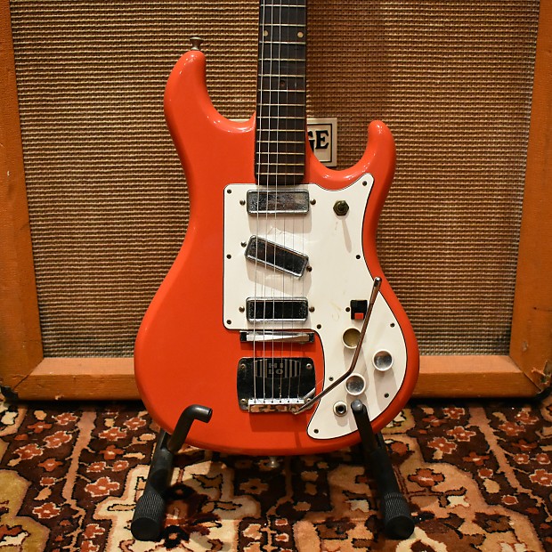 Vintage 1960s Watkins Wem Rapier 33 Solid Body Red Guitar w/ OHSC & Strap image 1