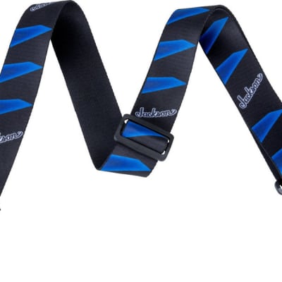 Jackson Headstock Pattern Strap - Black/Blue for sale