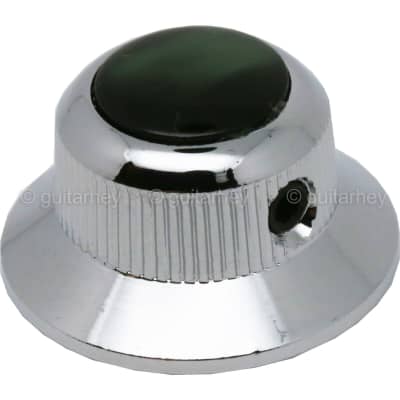 NEW (1) Q-Parts UFO Guitar Knob KCU-0764 Acrylic Green Pearl on Top - CHROME for sale