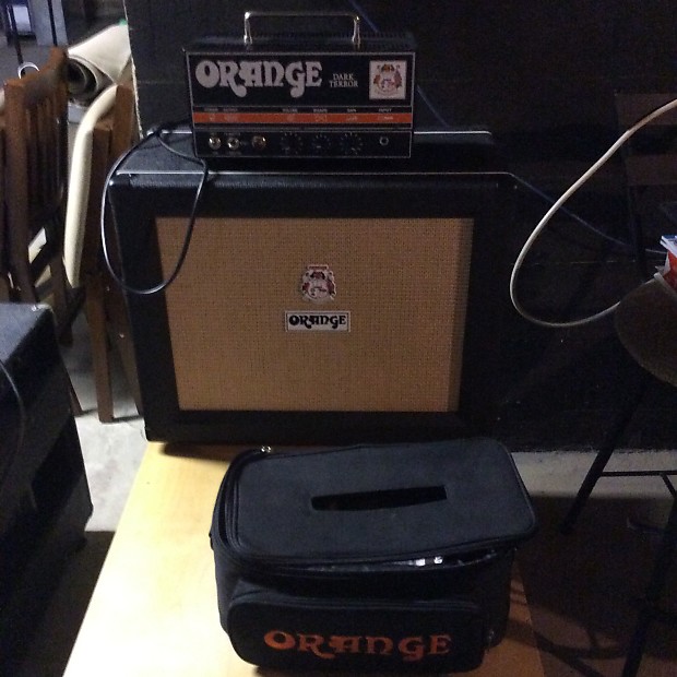 Orange Dark Terror And 1x12 PPC 112 Cabinet Black Tolex