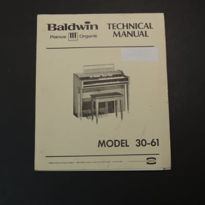 Baldwin Model 30-61 Technical Manual [Three Wave Music] for sale