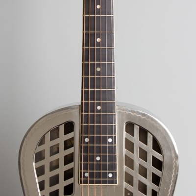 National  Style 1 Tricone Roundneck Resophonic Guitar (1935), ser. #S-5773, original black hard shell case. image 8