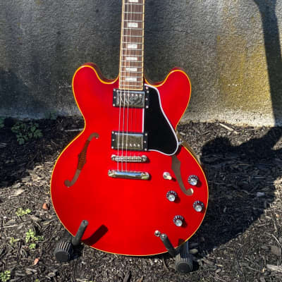 Edwards 2022 ESP Edwards E-SA-125-LTS Semi-Hollow Carved Top 2022 - The satin Cherry Red Lacquer for sale