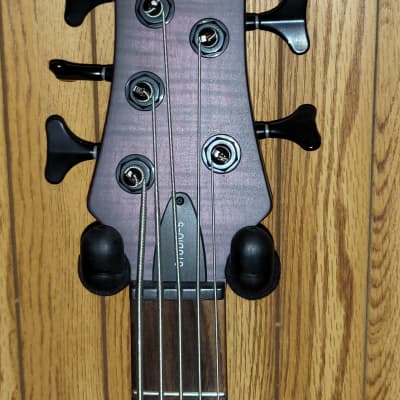 Schecter Stiletto Studio-5 Active 5-String Bass See-Thru Trans Purple Satin image 9