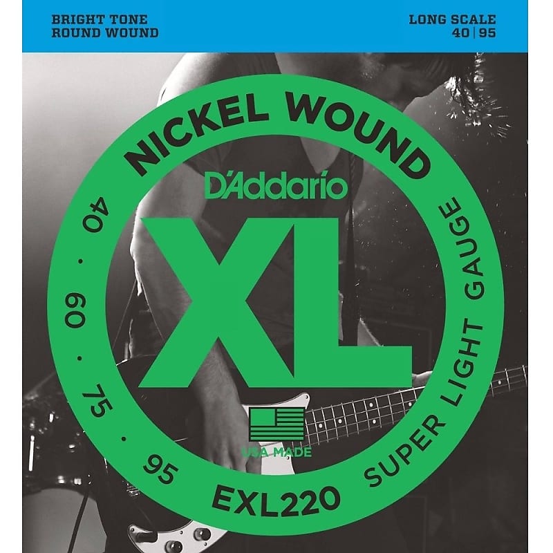 D'Addario EXL220 Nickel Wound Super Light Long Scale Electric Bass Strings (40-95) image 1