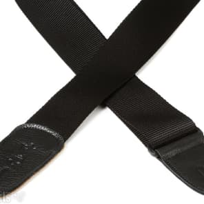 Levy's M8 2" Woven Poly Guitar Strap w/Leather Ends - Black Extra Long image 2