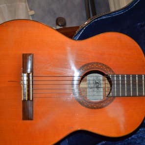 aria ac-10 classical guitar 70's amber finish. | Reverb