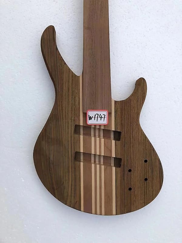 5 String Bass Guitar Walnut Body with Maple Neck Through Reverb