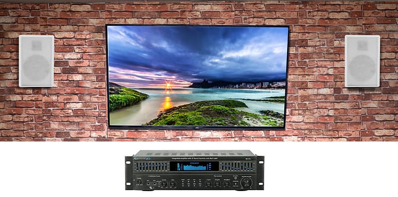 Technical Pro RX113 1500w Home Theater Amplifier Receiver+5.25&quot; White Speakers  			