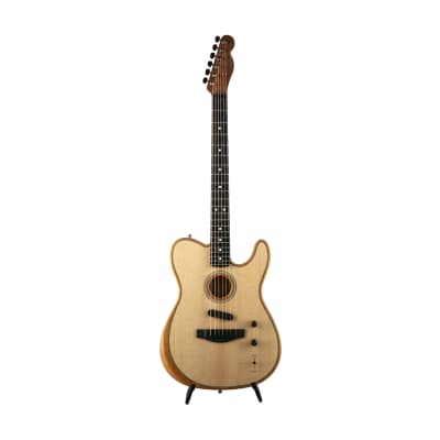 Fender American Acoustasonic Telecaster Guitar w/Bag, Ebony Fretboard, Natural, US214513A image 1