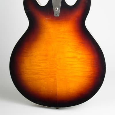 Coral  Vincent Bell Firefly F2N6 Thinline Hollow Body Electric Guitar (1967), ser. #058419, grey chipboard case. image 4
