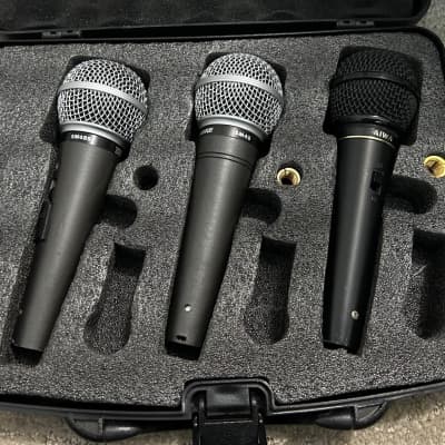 Shure SM48, SM48S & Aiwa Microphones with Case Mic Set