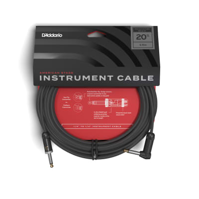D'Addario American Stage Instrument Cable, Right Angle, 20 feet imagen 4