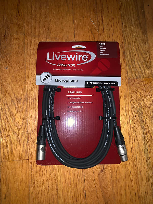 Livewire Essential XLR Microphone Cable 50 ft Black