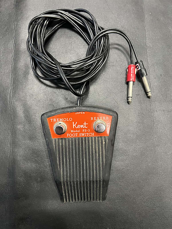 Kent  Model FS-3 2- button foot switch pedal - Tremolo + Reverb- black/red image 1