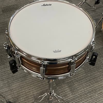 LUDWIG 14X5 COPPERPHONIC SNARE DRUM NATURAL RAW PATINA image 8