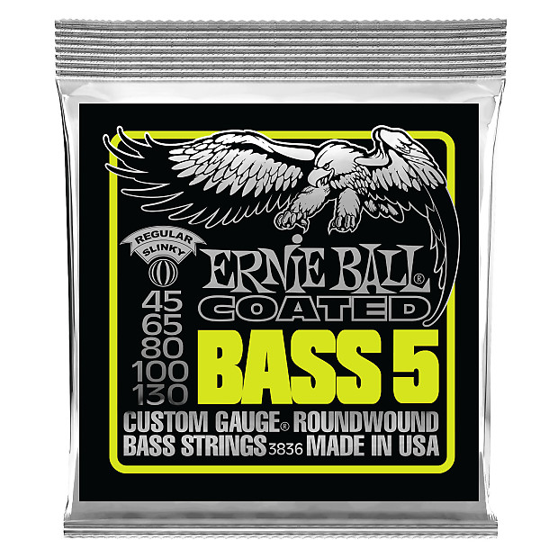 Ernie Ball 3836 Coated 5-String Regular Slinky Electric Bass (45 - 130) image 1