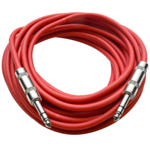 Seismic Audio SATRX-25RED 1/4" TRS Patch Cable - 25'