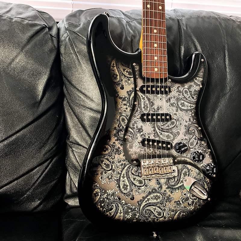 Fender MIJ Limited Edition Black Paisley Stratocaster | Reverb