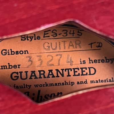 Vintage 1960 Gibson ES345 W/ 2 PAFs Bigsby & Original Hardshell Case! Clean!! image 15