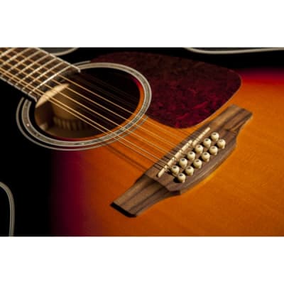 Takamine GJ72CE-12 Solid Spruce Top / Layered Maple Jumbo 12-String Acoustic-Electric Guitar - Brown Sunburst image 3