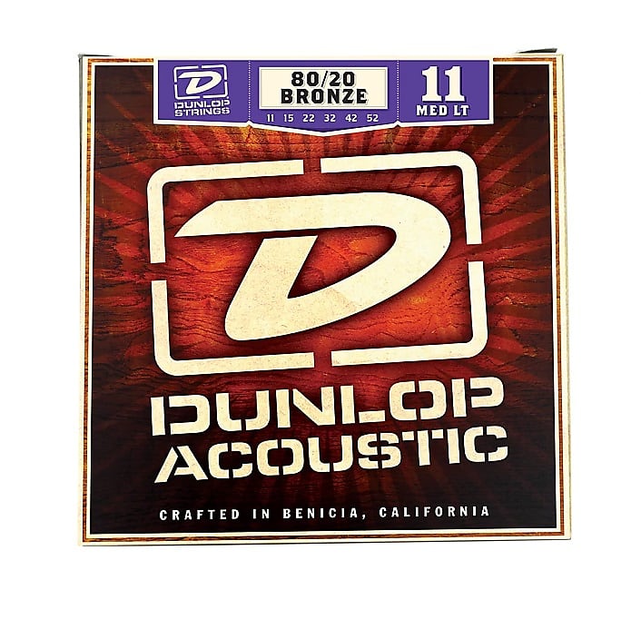 Dunlop DAB1152 80/20 Bronze Medium Light .011-.052 Acoustic Guitar Strings (6 Set) image 1