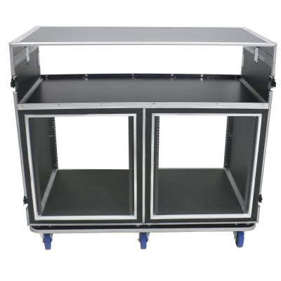 OSP ATA-FOH-2SL Deluxe Front of House System w/ Dual 12U-Racks & Standing Lid Tables image 5