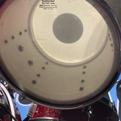 Frankie Banali's Quiet Riot - Leedy & Ludwig Restored 6-Piece Set, 24", 20", 16", 13", 12", 14x5" Matching Snare! Immaculate 1950-1955 - Sparkling Red Pearl image 18