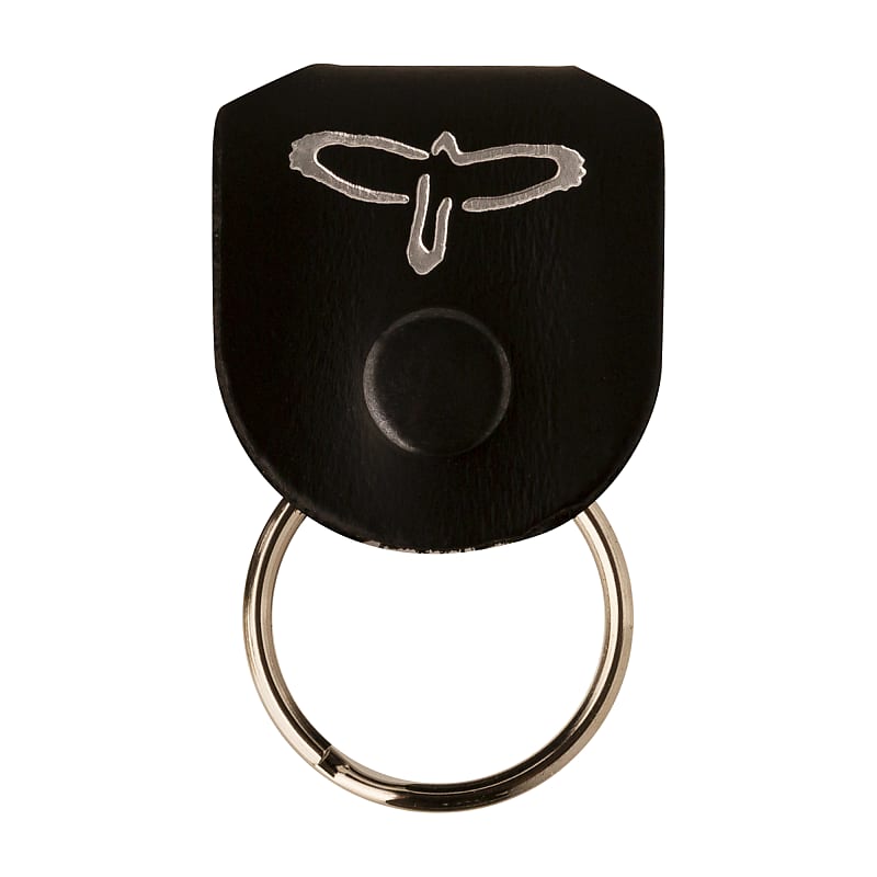 Paul Reed Smith PRS Keychain Leather Key Ring Pick Holder Black / Silver