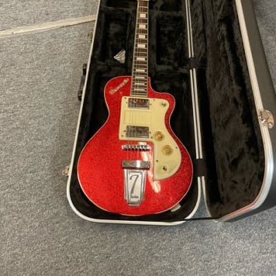 Italia Maranello Electric Guitar Red Sparkle Second Hand with Case for sale