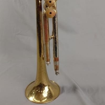 Buescher Aristocrat Trumpet, USA, Brass with case mouthpiece mute image 6