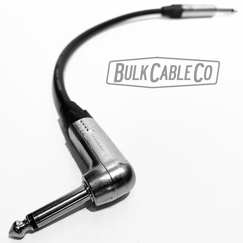 1.5 FT - Mogami 3082 Speaker Cable - Amp To Cab - Neutrik Silver Right  Angle To Straight Connectors