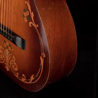 Vintage Regal Luann 1920's Floral Parlor Acoustic Guitar With SSC image 10
