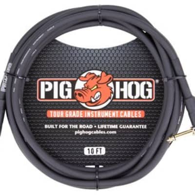 Pig Hog 10ft 1/4" - 1/4" Right angle 8mm Inst. Cable