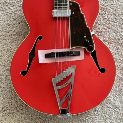 D'Angelico Premier EXL-1 Archtop Hollow-Body Electric Guitar, Fiesta Red w/Bag image 3