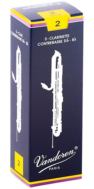 Vandoren CR152 Traditional Contra-Alto/Contrabass Clarinet Reeds - Strength 2 (Box of 5) image 1