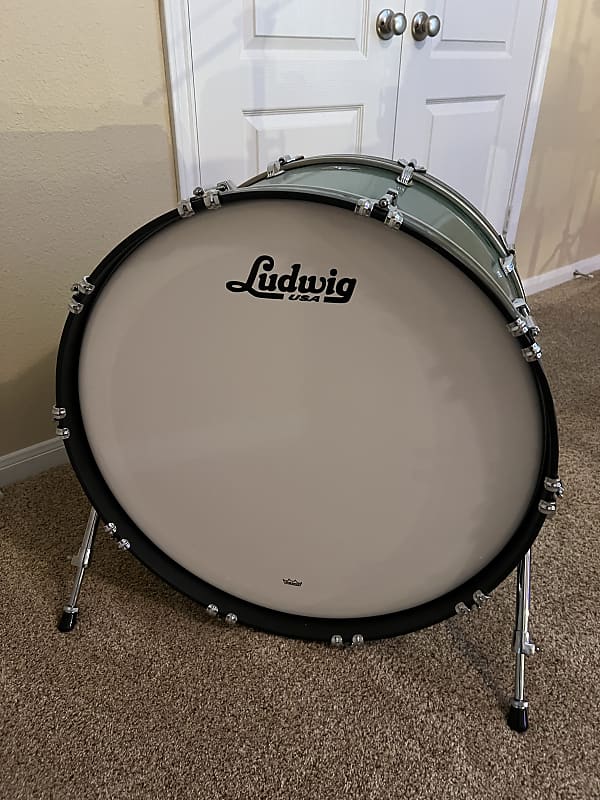 Ludwig 26x14 Legacy Maple Bass Drum - Sparkle Green | Reverb