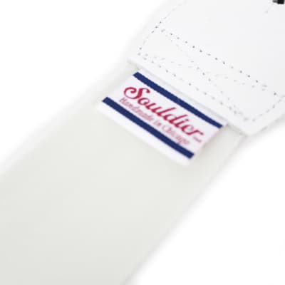 Souldier Plain Seatbelt White 2" Guitar Strap with White Ends image 4
