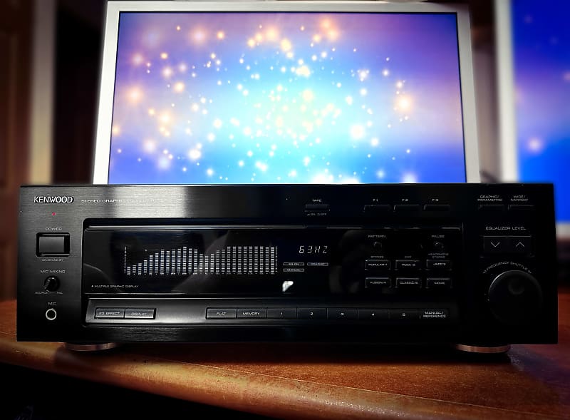 Kenwood GE-7030 1991 Black Vintage Stereo Digital Equalizer  			