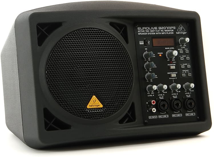 Behringer Eurolive B207MP3 150W 6.5 inch Personal PA/Monitor Speaker image 1