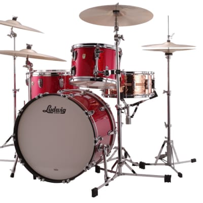 Ludwig Classic Maple Fab Drum Set Red Sparkle image 1