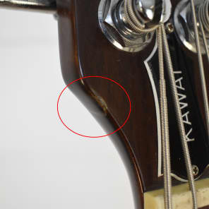 80's Kawai  F2B bass   4 string vintage Natural finish  with OHSC (rare) image 6