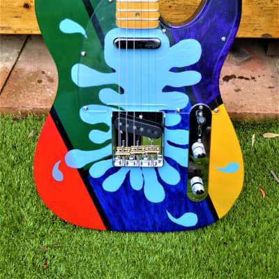 DY Guitars Brad Paisley tribute water / splash Paisley relic  / tele body PRE-BUILD ORDER image 7