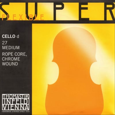 Thomastik 27 SuperFlexible Chrome Wound Rope Core 4/4 Cello String - D (Medium)