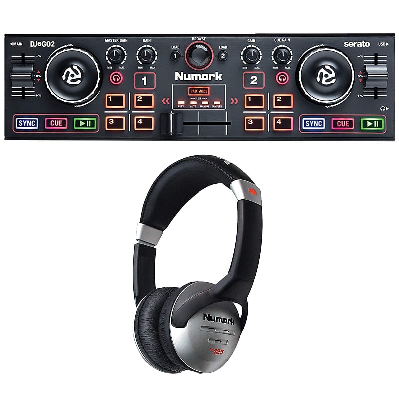 Numark DJ2GO2 Touch Pocket DJ Controller with HF125 Headphones