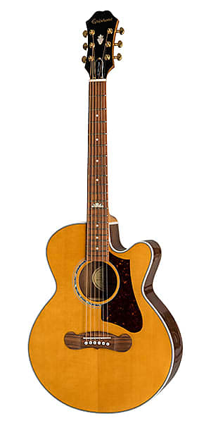 Epiphone J-200 EC Studio Parlor Electro Acoustic Guitar Vintage Natural image 1