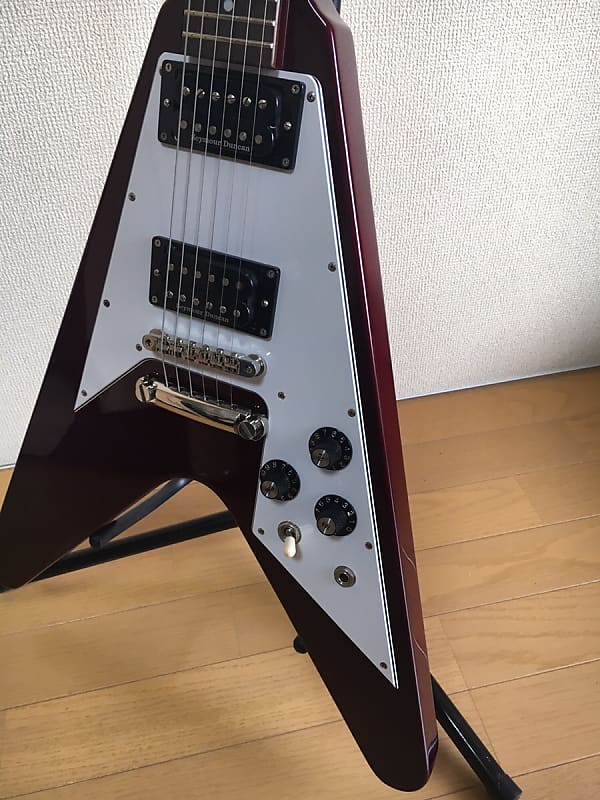 EDWARDS by ESP E-FV-100D Cherry, Flying V type Electric Guitar, Made in  Japan, z8038