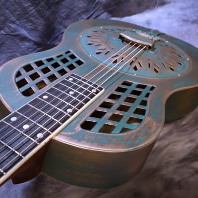 Duolian Resonator Guitar - Relic Brass Body image 6